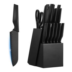 Kitchen Knife Set with Block and Sharpener, 15 Piece German High Carbon Stainless Steel Knife Set, Kitchen Cutlery with PP Ergonomic Handle
