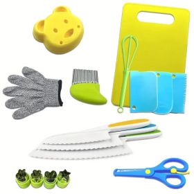 Complete Youngsters Cooking Set - Real Cooking Tools, Safety Knives, and Playful Accessories for Youngsters Aged 4-8, Including Spatula, Ladle, W