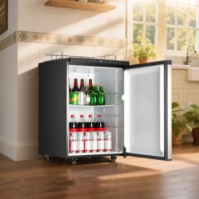 Beer Kegerator With CO2 Tank Triple-Tap Beer Dispenser 162L Refrigerator (Option: Silver)