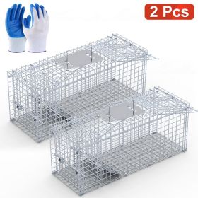 1Pc 25.59Inch Live Humane Animal Trap For Spring Summer Cage Heavy Duty Folding Catch And Release Rodent Cage For Rabbit Squirrel Possum Skunk Ki (Option: 2Pc)