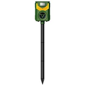 1Pc Solar Ultrasonic Animal Repeller With Flame Light USB Charge Motion Sensor Animal Repellent Chaser IP55 Waterproof Dog Raccoon Fox Skunk (Option: Green)