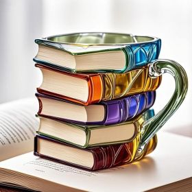 Painted Book Coffee Cup Unique Book Stacking Coffee Cup (Option: Type B-1PCS)