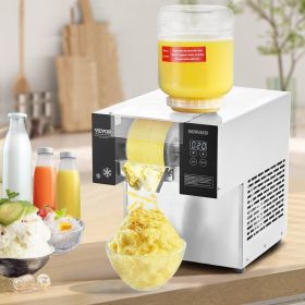 Commercial Snowflake Ice Machine 375LBS/24H Stainless Steel For Ice Cream (Option: Silver)
