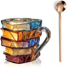 Painted Book Coffee Cup Unique Book Stacking Coffee Cup (Option: Type 2 set-1PCS)