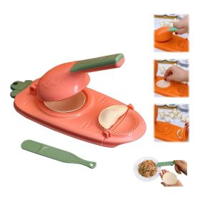 1pc 10in/9in 2-In-1 Dumpling Maker - Kitchen Utensil For DIY Dumpling Moulds And Dough Pressing - Stainless Steel Dumpling Skin Press With Non-Sl (Color: Pink)