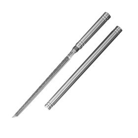 Portable Fruit Knife And Tea Knife, Longquan Laser-Patterned Overlord Tea Knife, Toy And Metal Ornament For Tea Ceremony (Option: White)