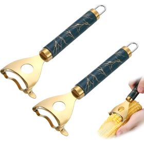 2 Pack Corn Peeler-Stainless Steel Corn Cob Stripper Tool,Labor-Saving And Fast Peeling Tool, Efficient 2026 New Kitchen Gadget (Option: Golden)