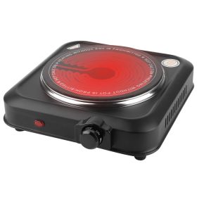 1000W Electric Infrared Single Burner Portable Heating Hot Plate Stove Countertop RV Hotplate with 7.5” Glass Cooktop Stepless Temperature Adjustments (Option: SingleBurner)